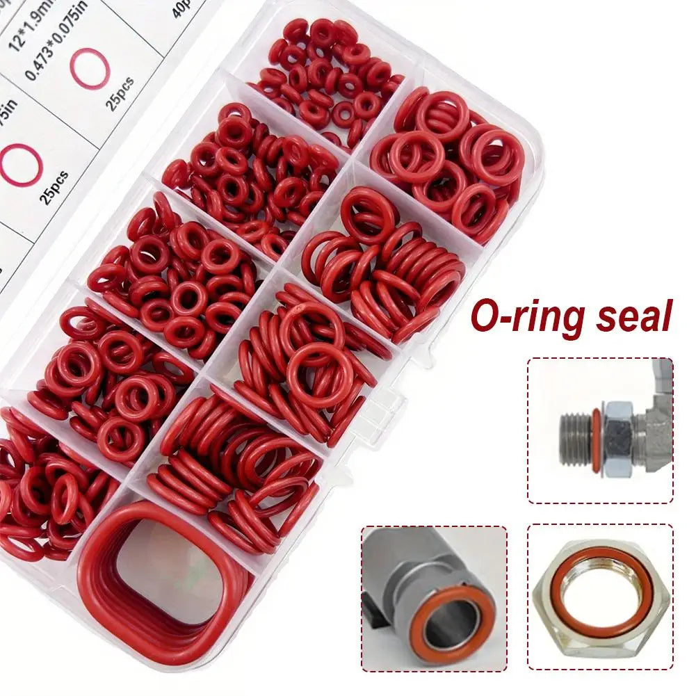 351PCS Silicone O-Ring Sealing Set, Ten Different Standard Sizes Oil Heat Resistant Rubber Gasket Pad For Cars Pipelines Oasis Select