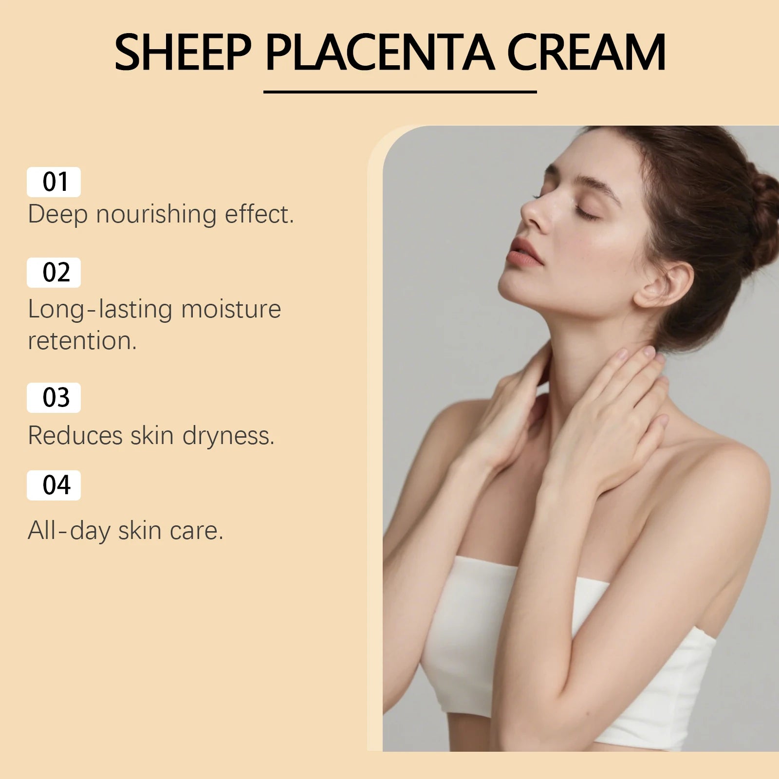 Hydrolyzed Sheep Placenta Cream Firming Lifting Anti-Aging Fade Fine Lines Nourishing Soothing Anti-Wrinkle Facial Cream Skincar Oasis Select
