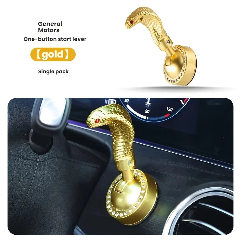 Metal Snake Car Push Start Button Cover | Alloy Joystick Decor