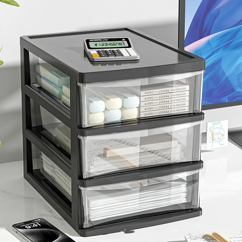 Office Desktop Storage Box, Transparent Drawer Style Cosmetics, Stationery, Student Desk, Raised Japanese Style Bar Storage Box Oasis Select