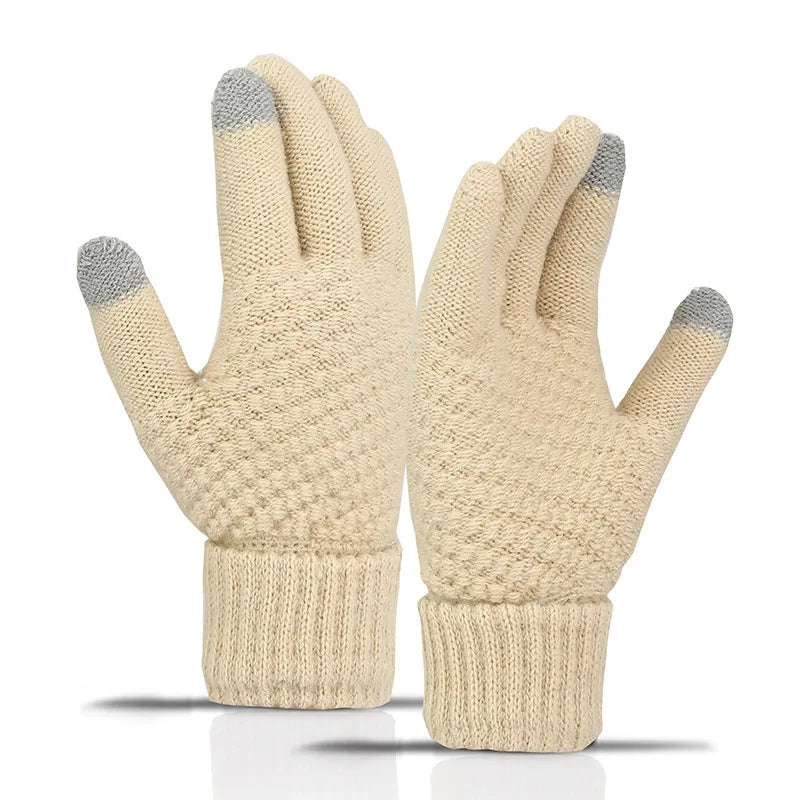 Knitted gloves, touch screen, cycling, skiing, fitness, warmth, autumn and winter outdoor sports trend Oasis Select 15