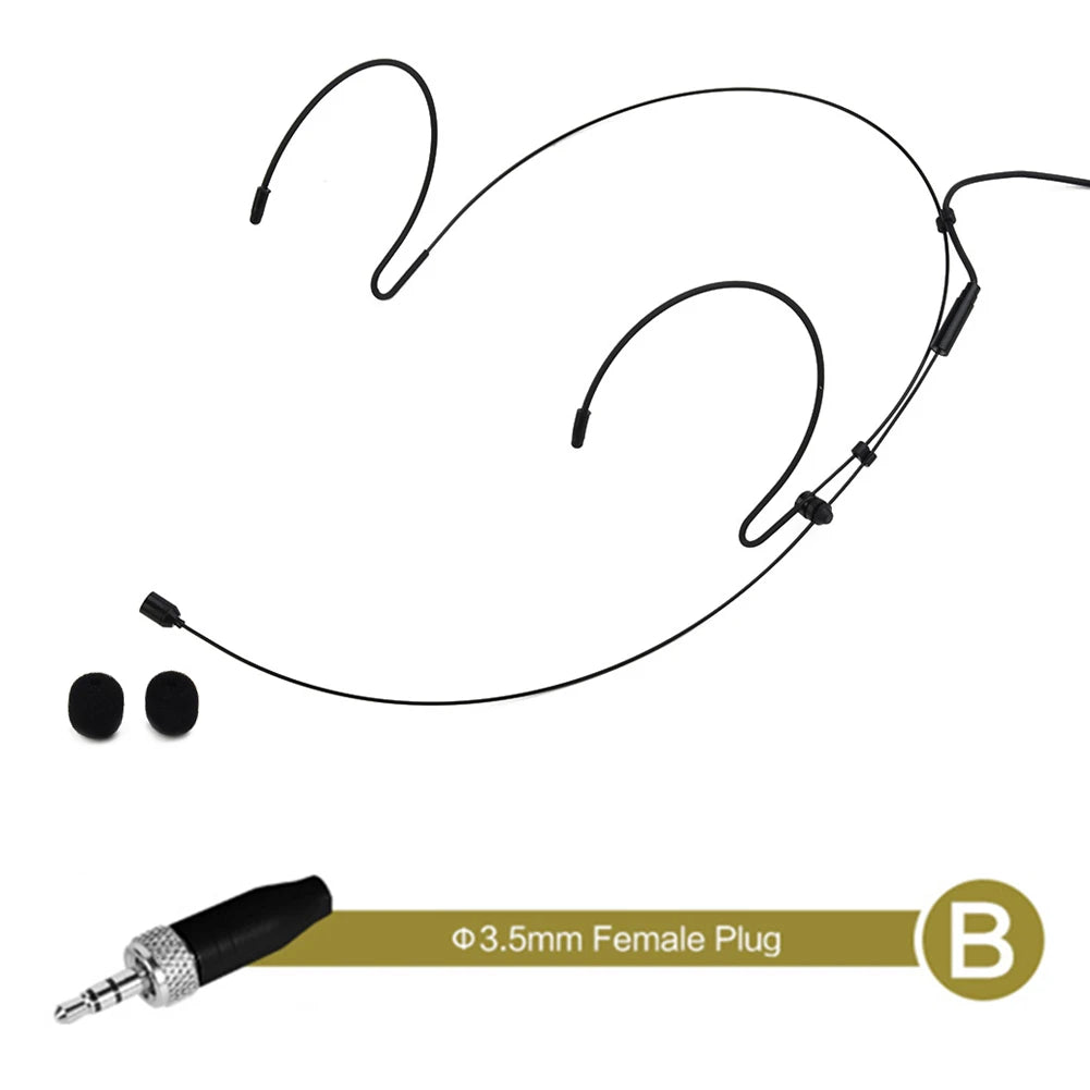 1PCS Double Earhook Headset Mic Headworn Microphone For Shure Wireless Earhook Microphone Black Audio Equipment Radio System Oasis Select B(For Sennheiser)