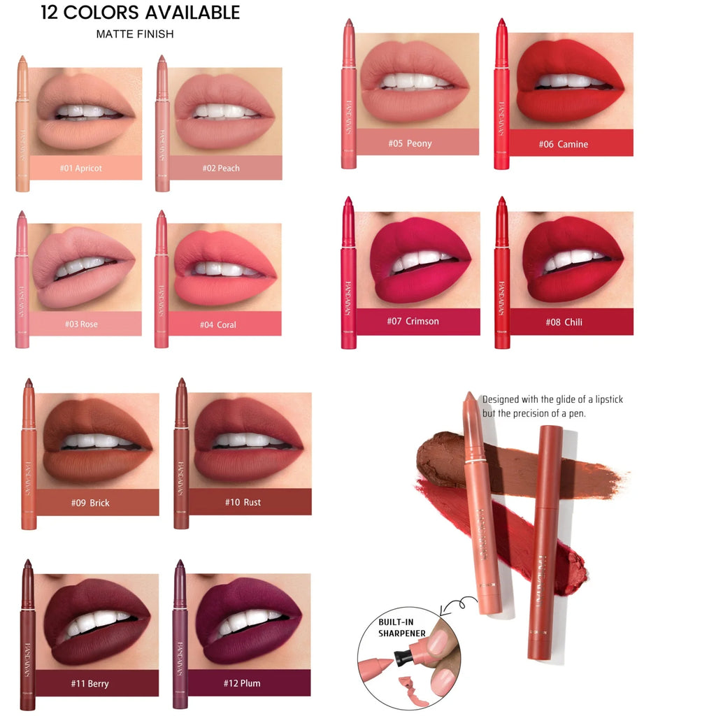 Handaiyan Velvet Matte Lip Liner – Waterproof, Long-Lasting