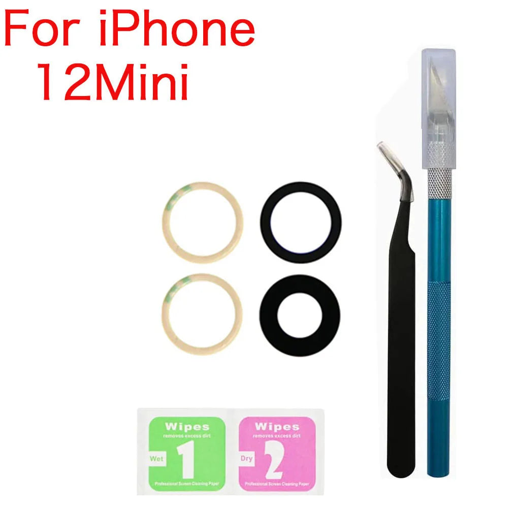 iPhone 11–14 Rear Camera Glass Lens Replacement Kit + Tools