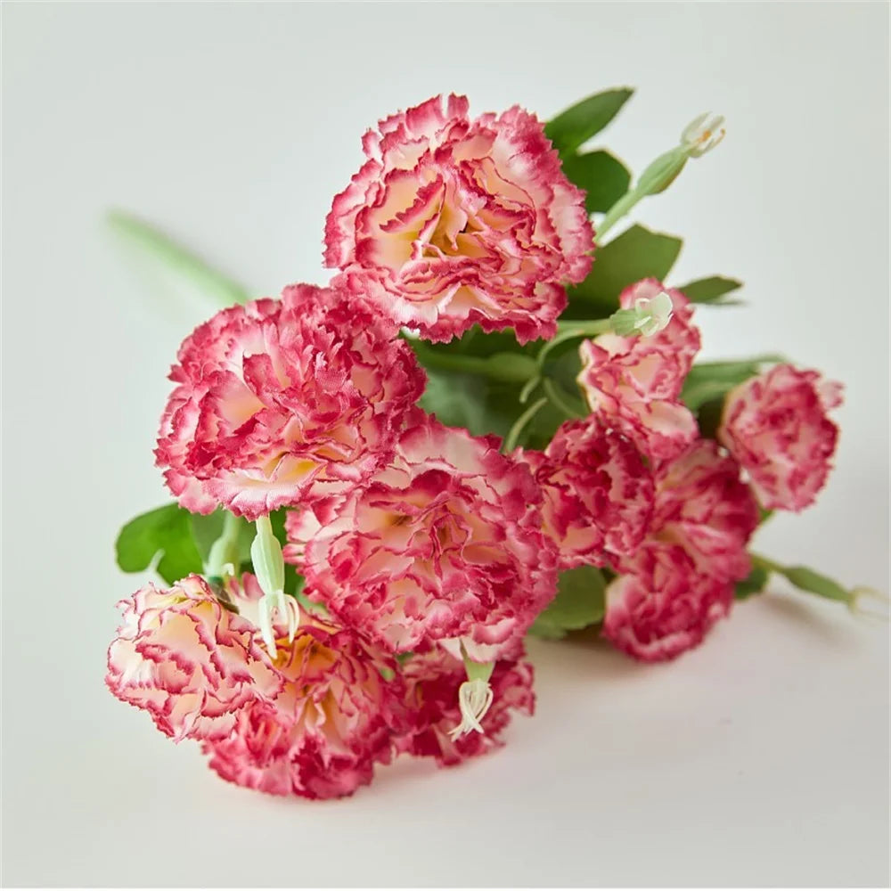 Spring Carnations Silk Touch Valentine's Bouquet Home Decor Florals Stems Holiday Gift Flowers For Romantic Gesture Seasonal Oasis Select Rose red-30cm
