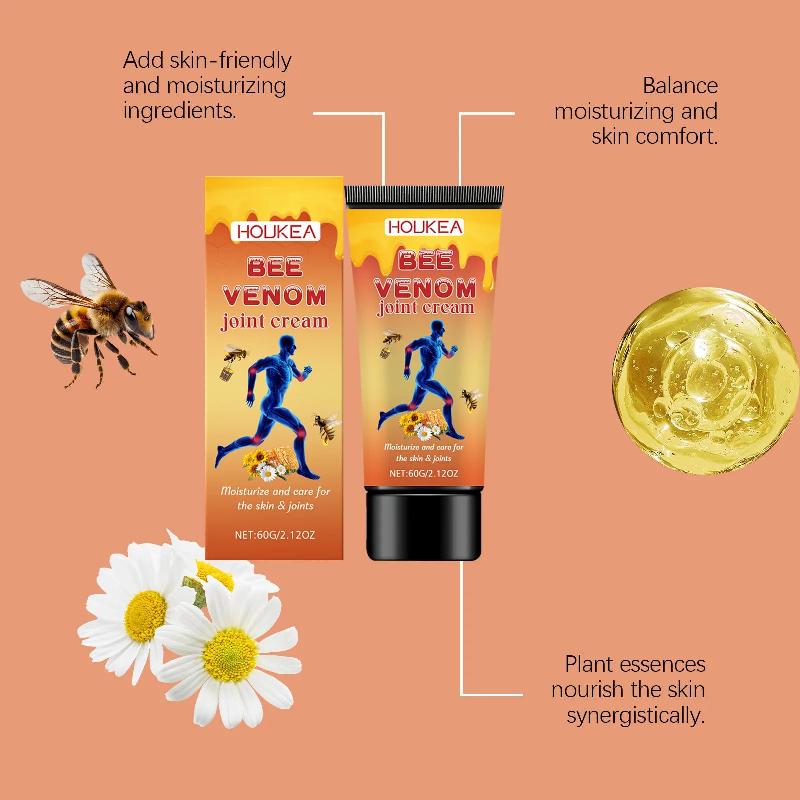 Bee Venom Joint Care Cream Reducing Bone Ache Restoring Shine Soothing Pain For Relief Arthritis Propolis Body Treatment Creams Oasis Select