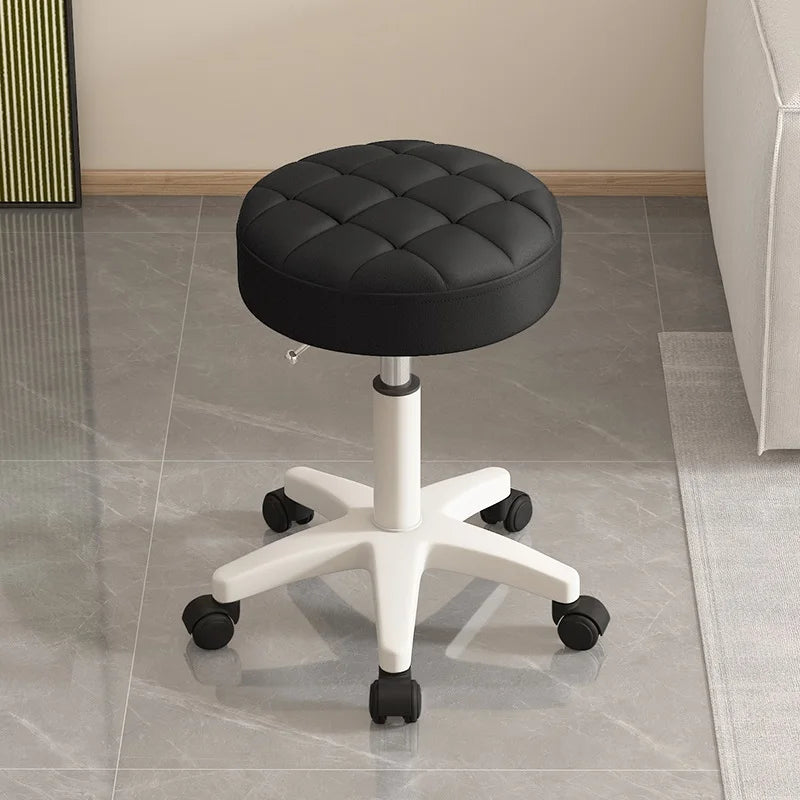 Massage stool Beauty salon stool Lifting rotating round stool Hair manicure Barber shop stool Round stool with wheels Oasis Select black