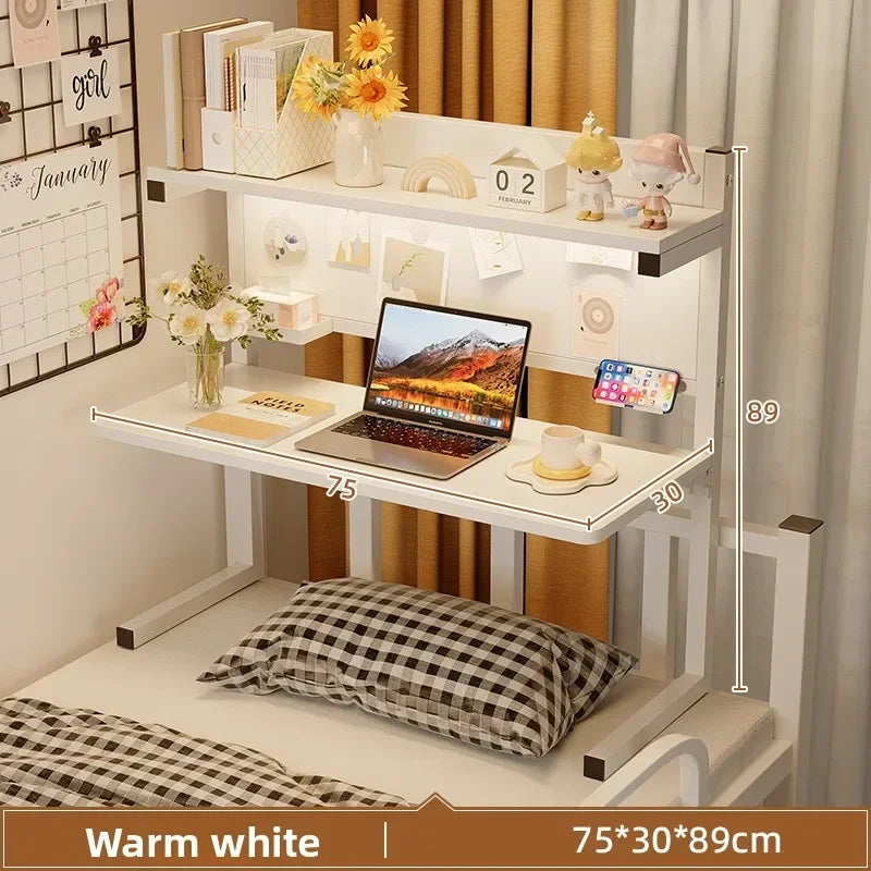 Household GoodsComputer Desk Dormitory Bed Table Folding Desk Upper And Lower Bunk Can Store Fixed E-sports Table Oasis Select 75 white