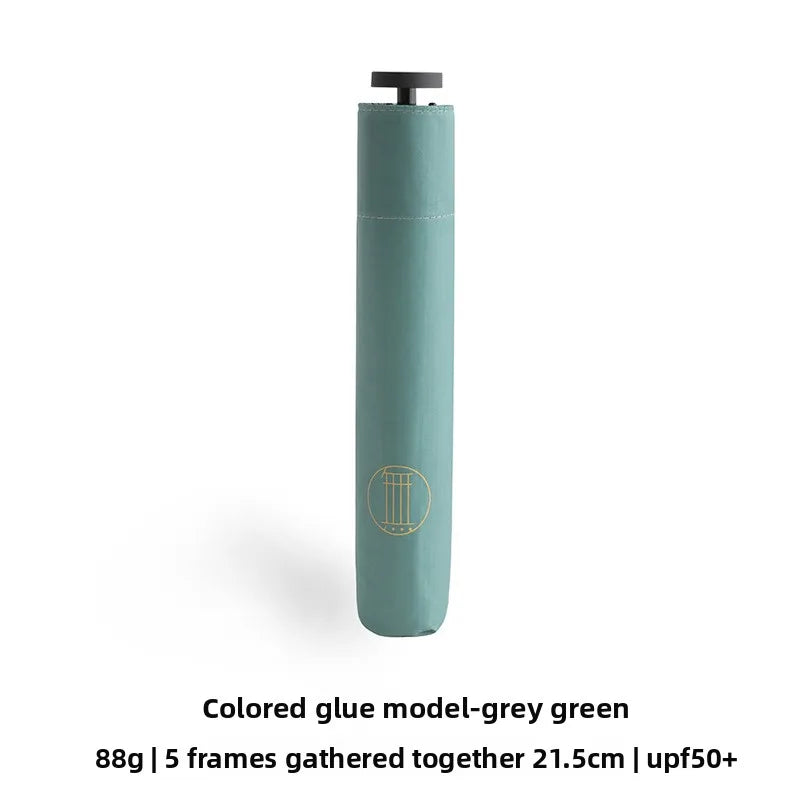 1pcs Ultra-Light Ultra-Fine Carbon Fiber Umbrella Black Sunscreen for Sun and Rain 3-Fold Compact and Portable Lead Umbrella Oasis Select 5 color grey green Aluminum 6K