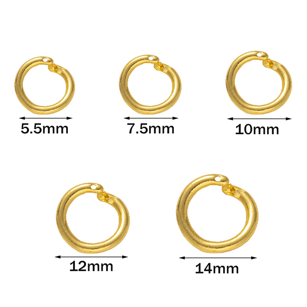 10Pcs 18K Gold Plated 4 Sizes Open Jump Rings Split Rings Connector Locking For Necklace Bracelets Jewelry Making Accessories Oasis Select