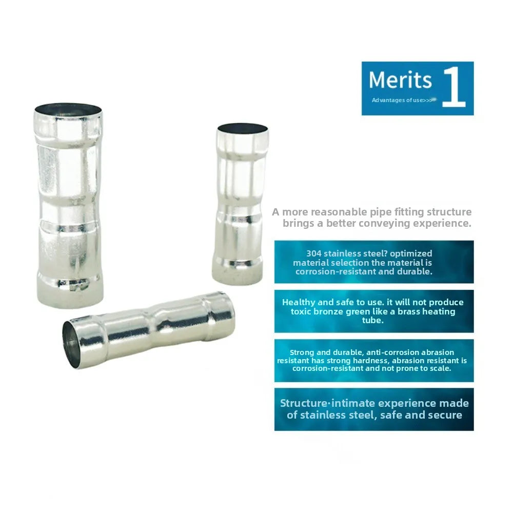 Ring-Press Equal-Diameter Straight Coupling - Stainless Steel Pipe Connector for Water Pipe Connection Oasis Select