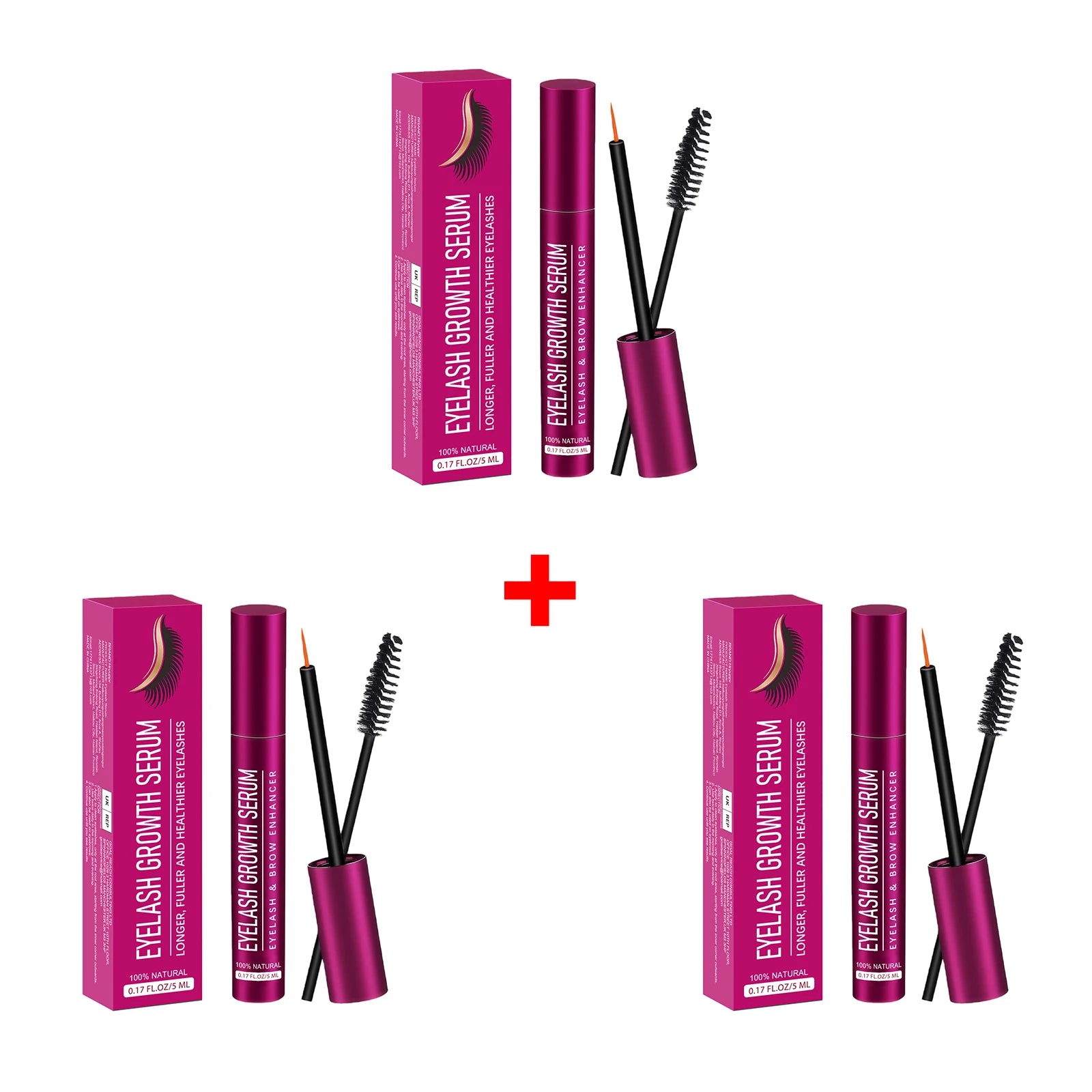Eyelash Serum for Promote Eyelash Growth Enhancer Longer Fuller Thicker Natural Curling Lengthening Lash Makeup Eye Care Product Oasis Select 3 X 5ml boxed