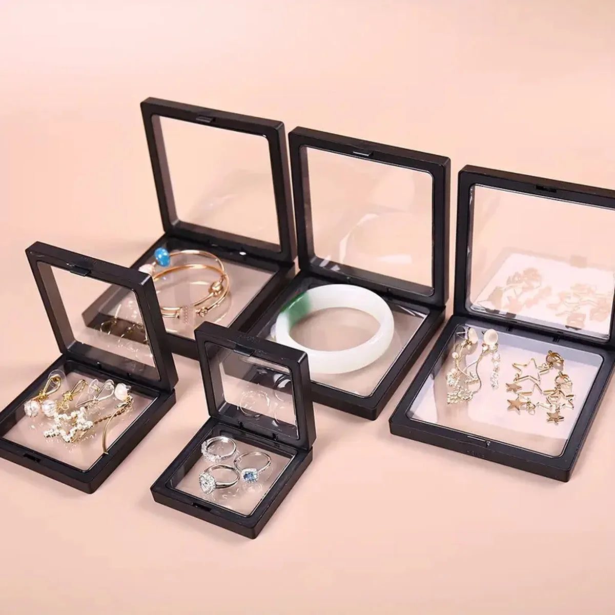 10 Pieces, Transparent Floating Display Box, Plastic Film Jewelry Packaging Box, Jewelry, Necklaces, Rings, Coins, Insect Dried Oasis Select