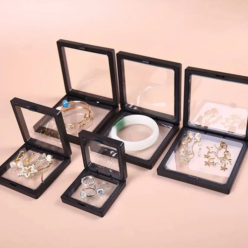 10 Pieces, Transparent Floating Display Box, Plastic Film Jewelry Packaging Box, Jewelry, Necklaces, Rings, Coins, Insect Dried Oasis Select