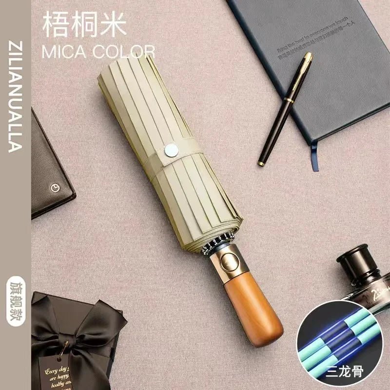 Fully Automatic Umbrella Suitable for Both Weather and Rain Sun Protection and UV Protection Extra-large Umbrella Oasis Select Beige 12K iron