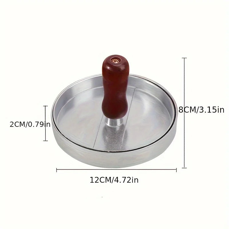 1PC Non-Stick Burger Press Patty Maker Metal Hamburger Mold for Beef Cheese Veggie Burger Making Suitable for BBQ Grill Cooking Oasis Select red handle