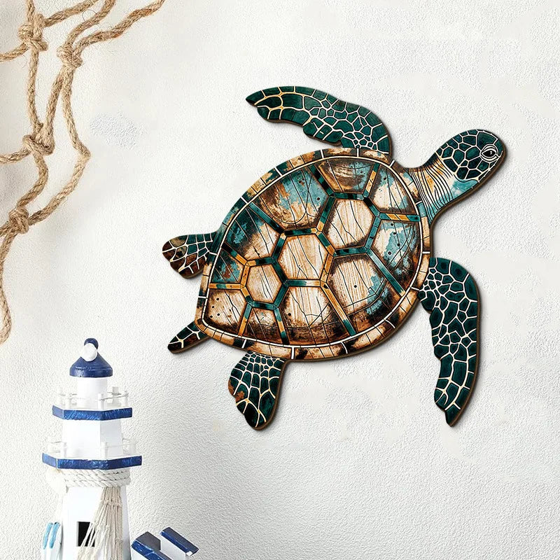 Wooden Turtle Wall-mounted Home Handicrafts, Wooden Hangers, Bathroom Wall Decorations Oasis Select