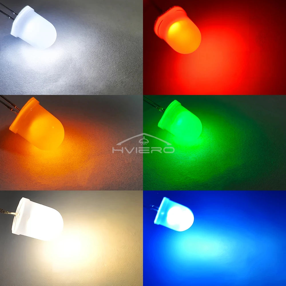 250/500PCS 10mm Diffused LED Beads – Ultra Bright Bulbs