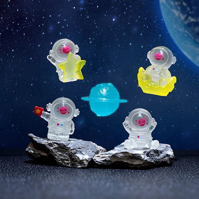 Cartoon Luminous Astronaut Ornament Mini Glow Animal Ornaments Micro Garden Landscape DIY Car Ornaments Decorations Toys Oasis Select