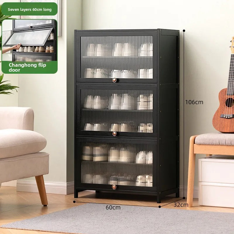Shoe cabinet storage rack household modern door large capacity simple space saving ultra-thin solid wood Oasis Select Seventh floor 60