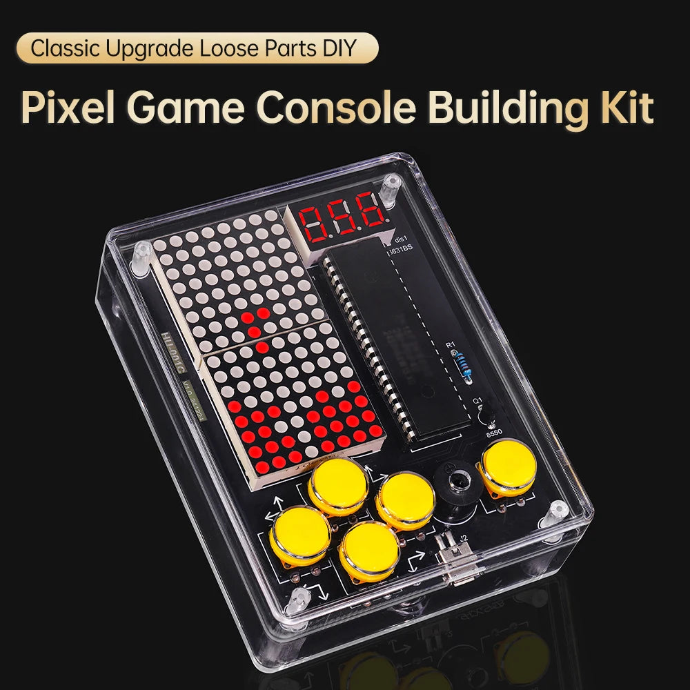DIY Pixel Game Console Production Parts DIY Brazing Project Game Kit 51 Single Chip Game Console with Acrylic Shell USB Cable Oasis Select