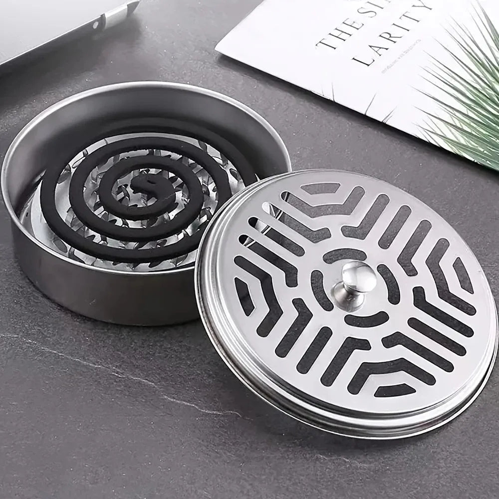 Stainless Steel Mosquito Coil Holder with Fireproof Cover Mosquito Coil Holder Oasis Select
