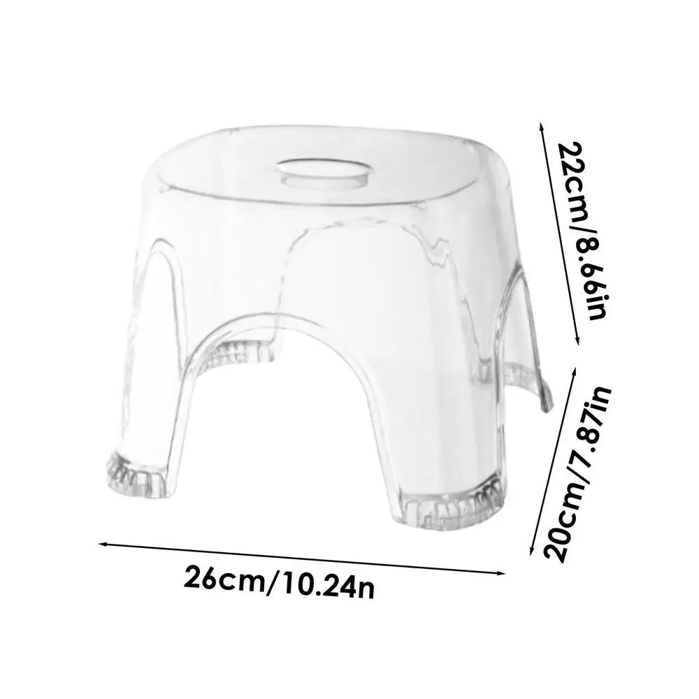 Clear Shower Foot Stool Non-slip Waterproof Transparent Stool Clear Stool for Bathroom Bedside Small Shower Spaces Corner Bench Oasis Select WHITE