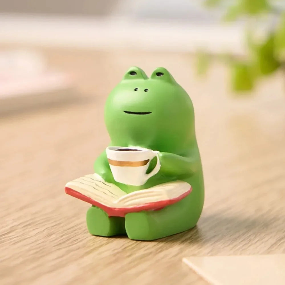 Frog Rocker Chair Cute Japanese Healing Small Decoration Office Desktop Decoration Car Center Control Decoration Oasis Select
