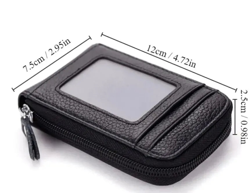 1pc Organ Card Bag Korean Edition Portable Women's Short Bank Card Cover Business Card Clip Zipper Vertical Handheld Bag Oasis Select 1pc black