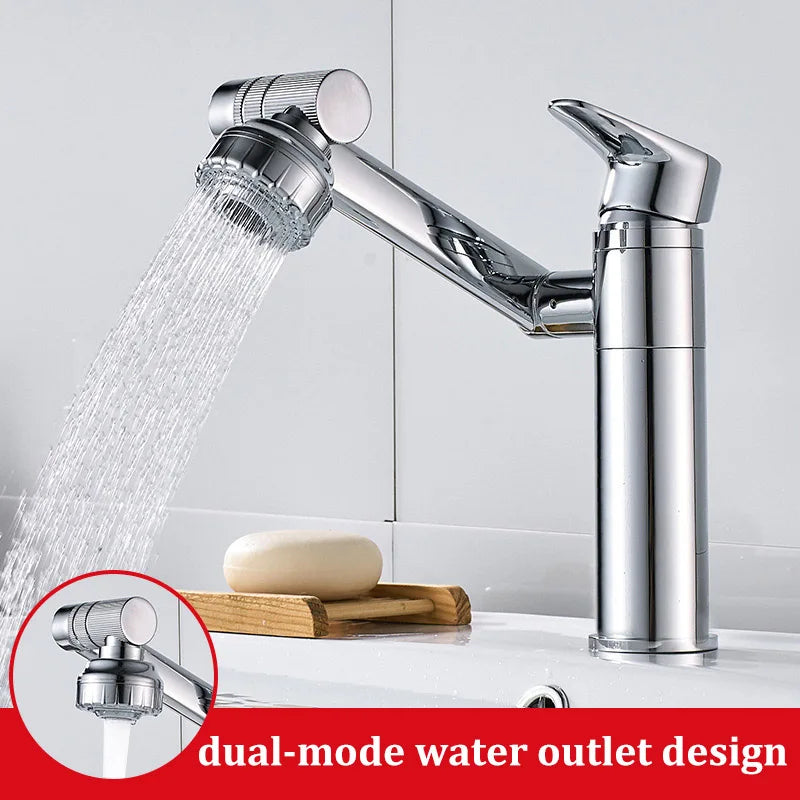 Stainless Steel Single-Handle Hot & Cold Bathroom Basin Faucet