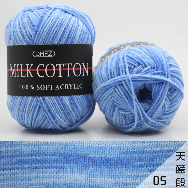 DIY Three Strands Graded Section Dyed Wool Medium Fine Cotton Thread