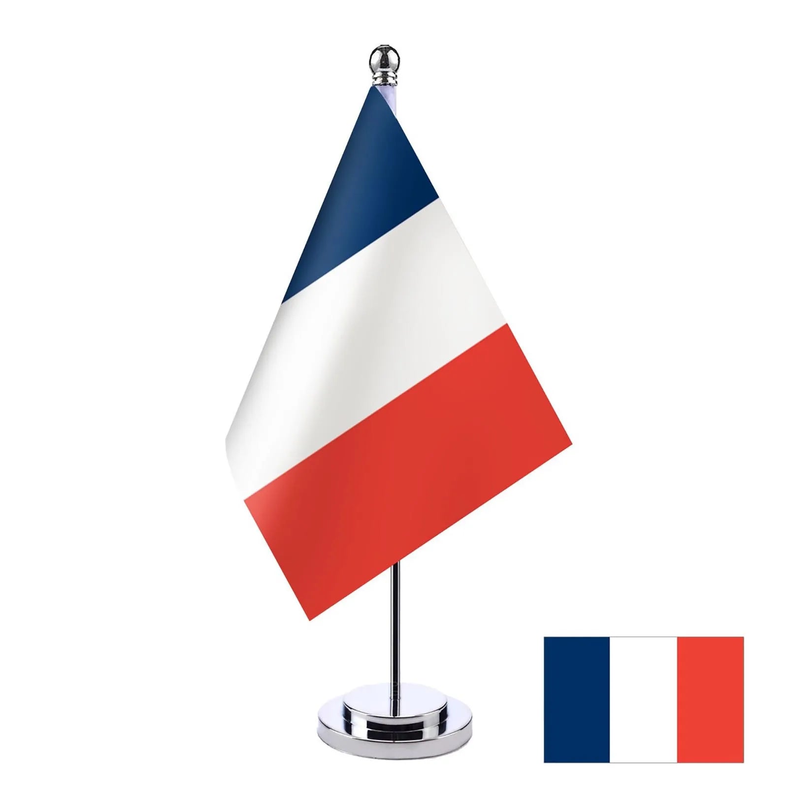 French Flag Table Stand – 14x21cm Desk Flag of France Desk Table Flag Oasis Select