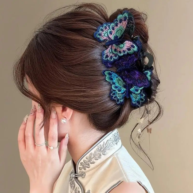 Chinese Butterfly Hair Claw Clip – Floral Tassel Hanfu Style Hair Claw Clip Oasis Select