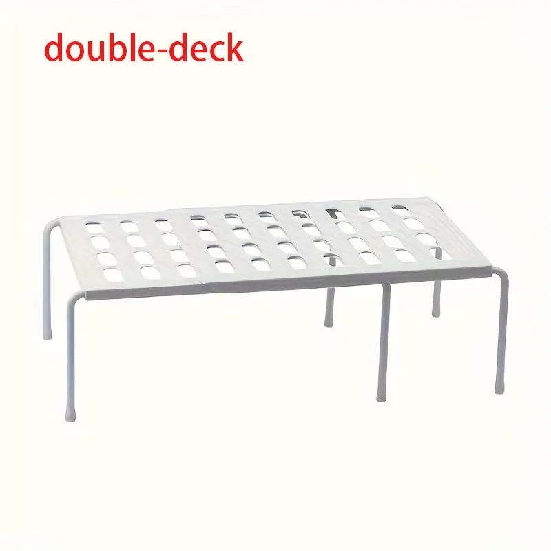Non-adjustable plastic shoe rack, multi-layer storage organizer, space-saving sports shoes, slippers, family dormitory wardrobe, Oasis Select double-deck White