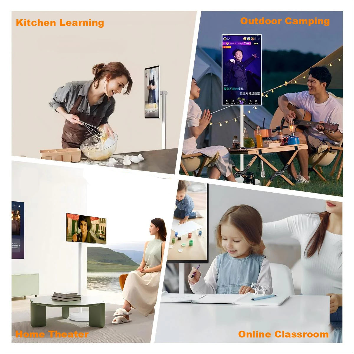 Smart Television 21.5" Inch Portable Tv Rollable Touch Screen Monitor Smart Digital Signage Display Mobile Portable Smart Tvs Oasis Select