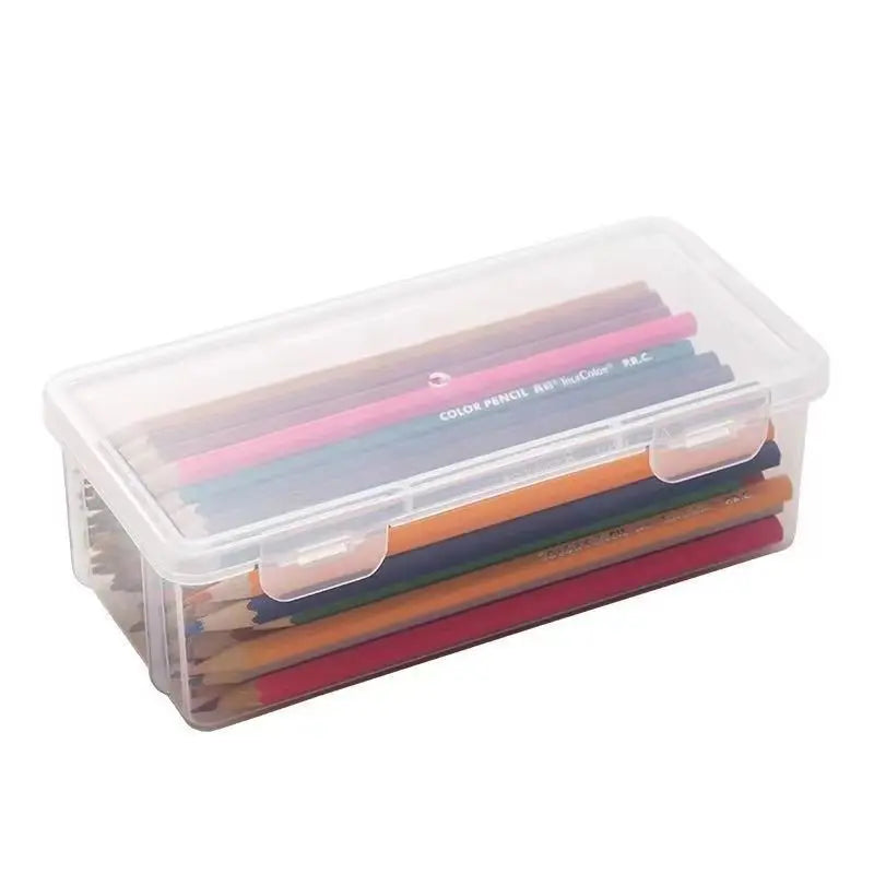 Large Capacity Pencil Case Transparent Plastic Notebook Sketch Marker Colored Lead Painting Storage Box, Back To School Supplies Oasis Select SMALL