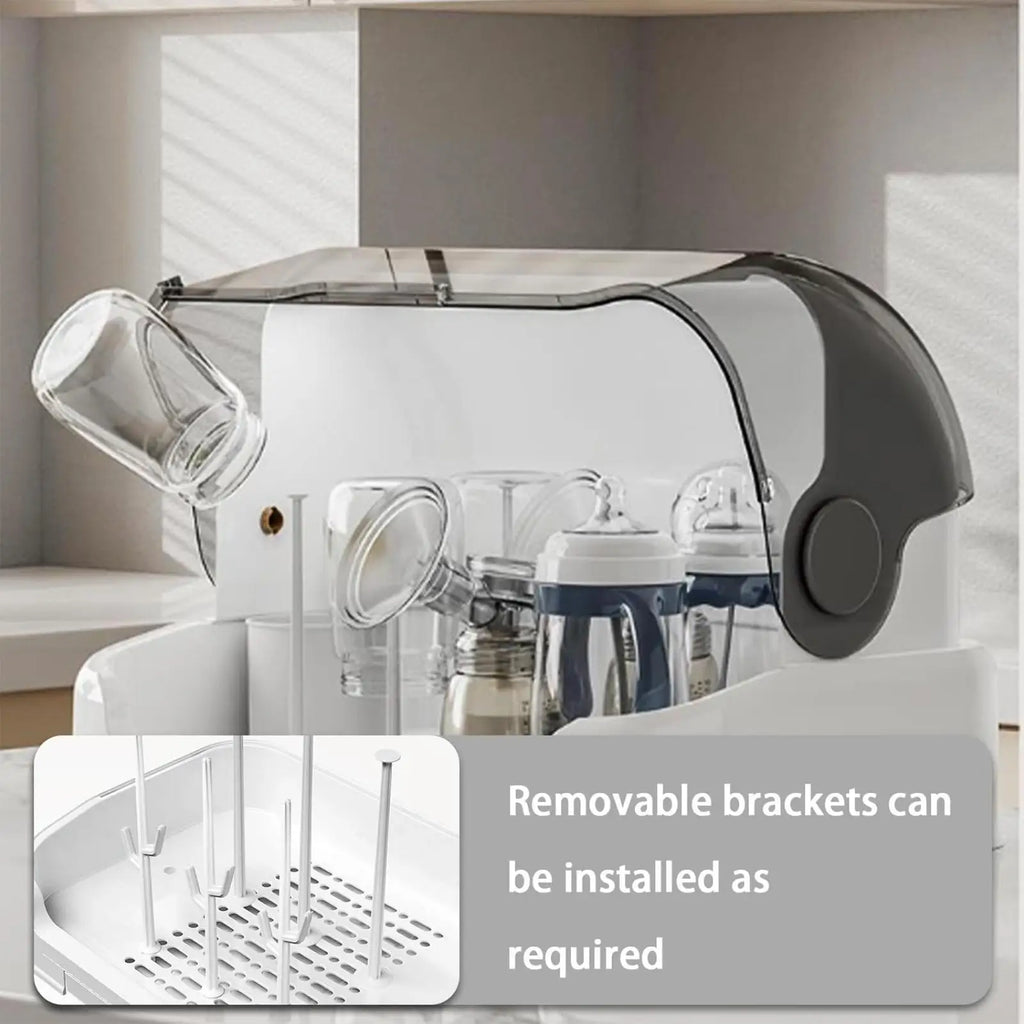 Baby Bottle Storage Organizer Large Baby Bottle Organizer with Cover Dust-Proof Containers for Pump Feeding Pantry Countertop Oasis Select