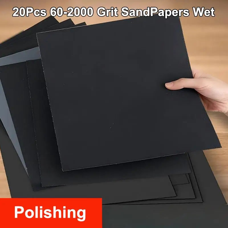 20Pcs 60/180/240/360/1000/1500/2000 Sandpaper Grit Wet /Dry Sanding Paper Abrasive Polishing Tools For Metal Wood Ceramic Tile Oasis Select