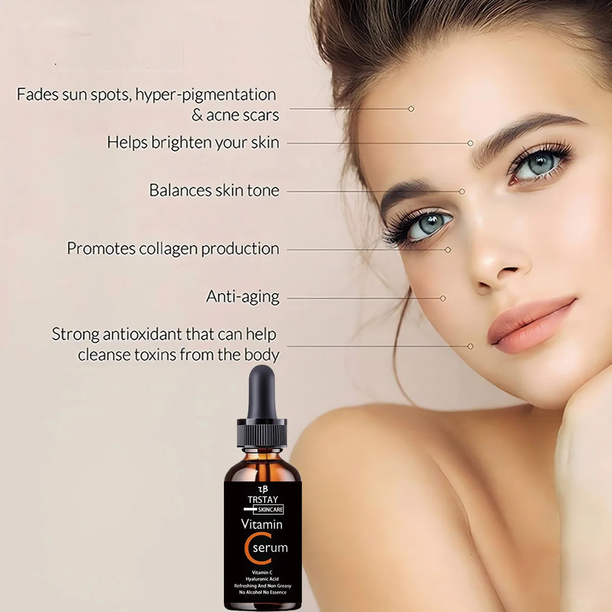 Vitamin C essence anti-oxidation skin brightening VC essential oil hyaluronic acid local facial essence Oasis Select