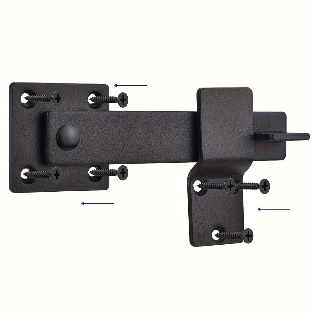 One Piece of Robust Matte Black Metal Latch for Barn Doors,Suitable for Both Indoor And Outdoor Solid Wood Doors Oasis Select