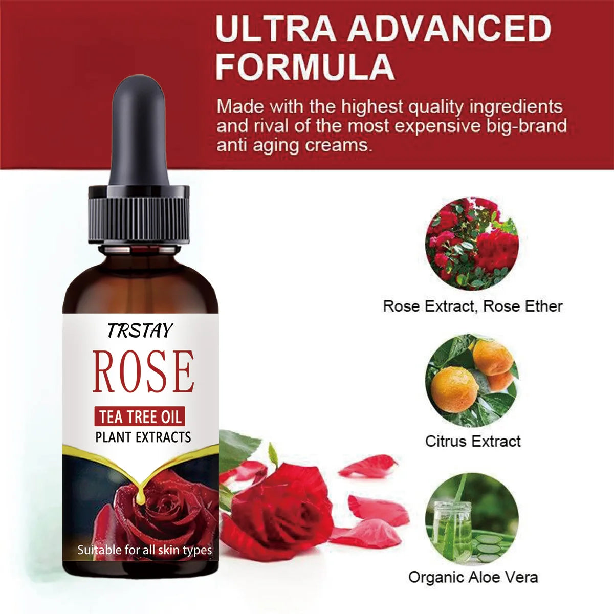 Natural Rose Essential Oil – Moisturizing & Firming Body Oil