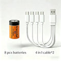HighCapacity 3.7V CR2 15270 Battery USB Direct Charging Lithium Cells for Digital Camera LED Torch Medical Equipment Replace CR2 Oasis Select 3.7 V 8 pcs batteries