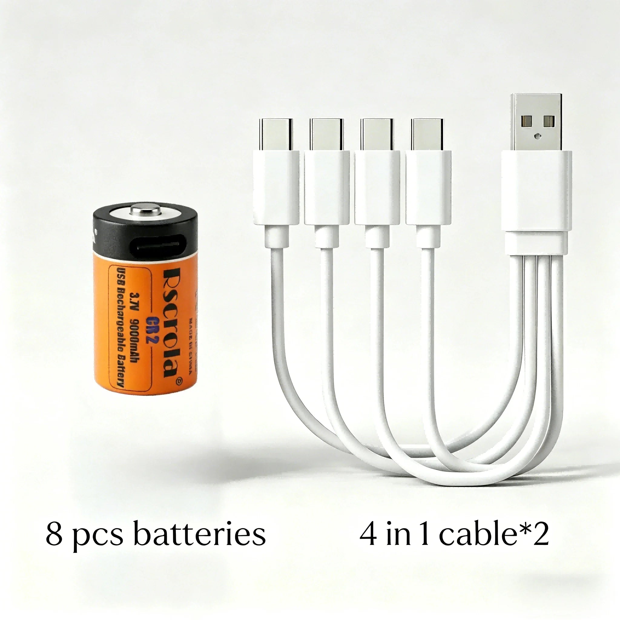 CR2 USB-C Rechargeable Battery 3.7V 9000mAh Li-ion High Capacity Battery for Camera Flashlight Sensor Security Devices Camera Oasis Select 3.7 V 8 pcs batteries