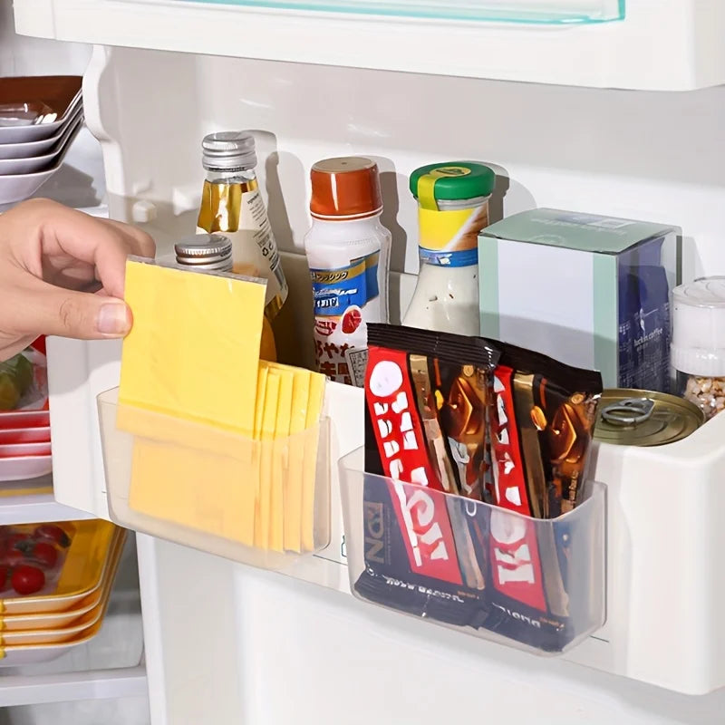 Refrigerator Storage Container With Clip Clear Plastic Fridge Organizer For Cheese Slices Condiment Packets Pantry Holders Oasis Select