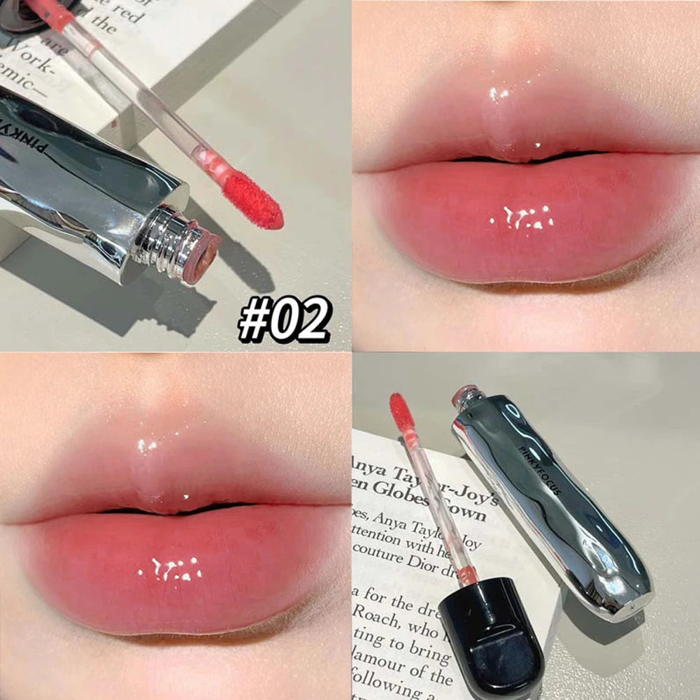 Juicy Glass Finish Lip Gloss Hydrating Plumping Shiny Lip Tint Lightweight Nude Pink Mirror Liquid Lip Beauty Product Oasis Select 02