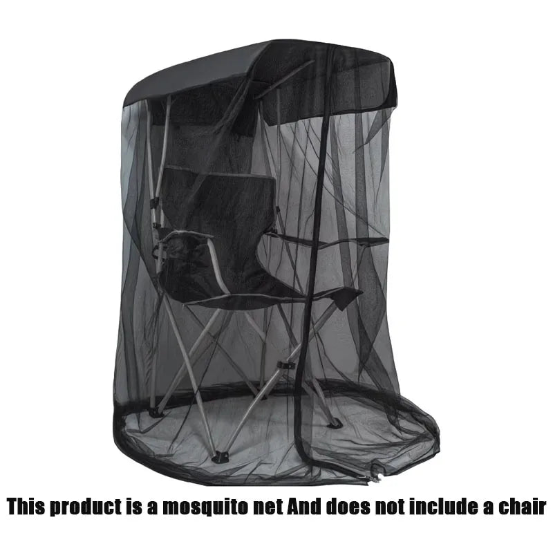 Portable Outdoor Detachable Mosquito Net Easy Setup Foldable for Garden Courtyard Fishing Camping Travel Patio Rocking Oasis Select Black (no chair)