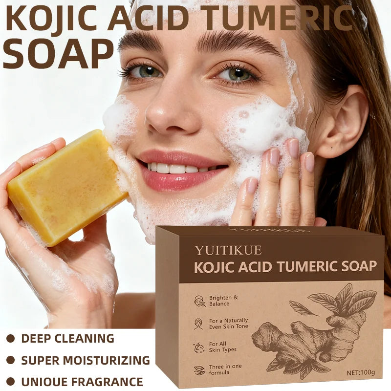 Turmeric Kojic Acid Cleansing Bar – Brightening Soap for Face