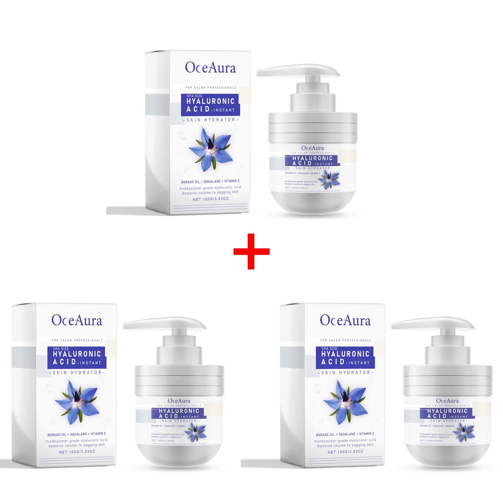 OceAura Retinol Anti-Aging Face & Body Moisturizer Cream 100g Anti-Aging Moisturizer Oasis Select Hyaluronic Acid X 3