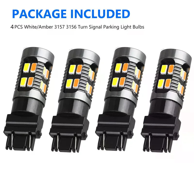 10X LED Light Dual Color Bulb T25 3157 P27-7W 5630 20SMD Canbus Car Brake Reverse Lamp Turn Signal White Amber Oasis Select