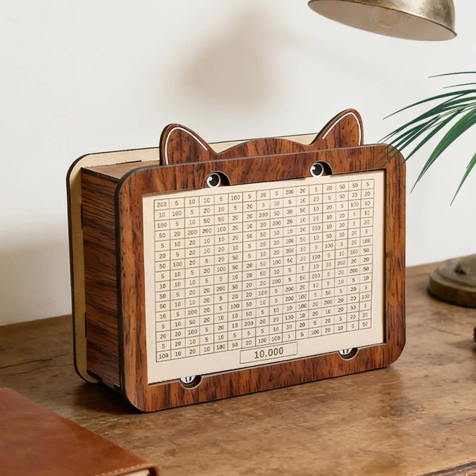 Retro Wooden Piggy Bank with Digital Counter | Money Box